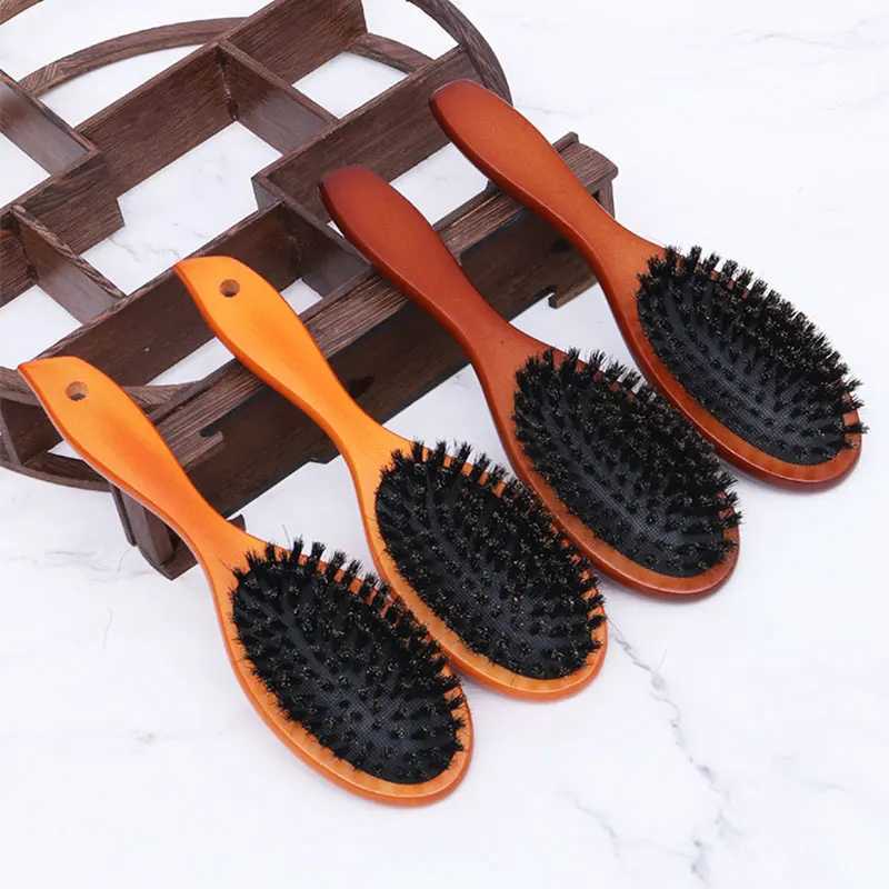 Mens beard brush wooden handle pig mane mouse cleaning brush hair cutting brush mens beard brush W240813