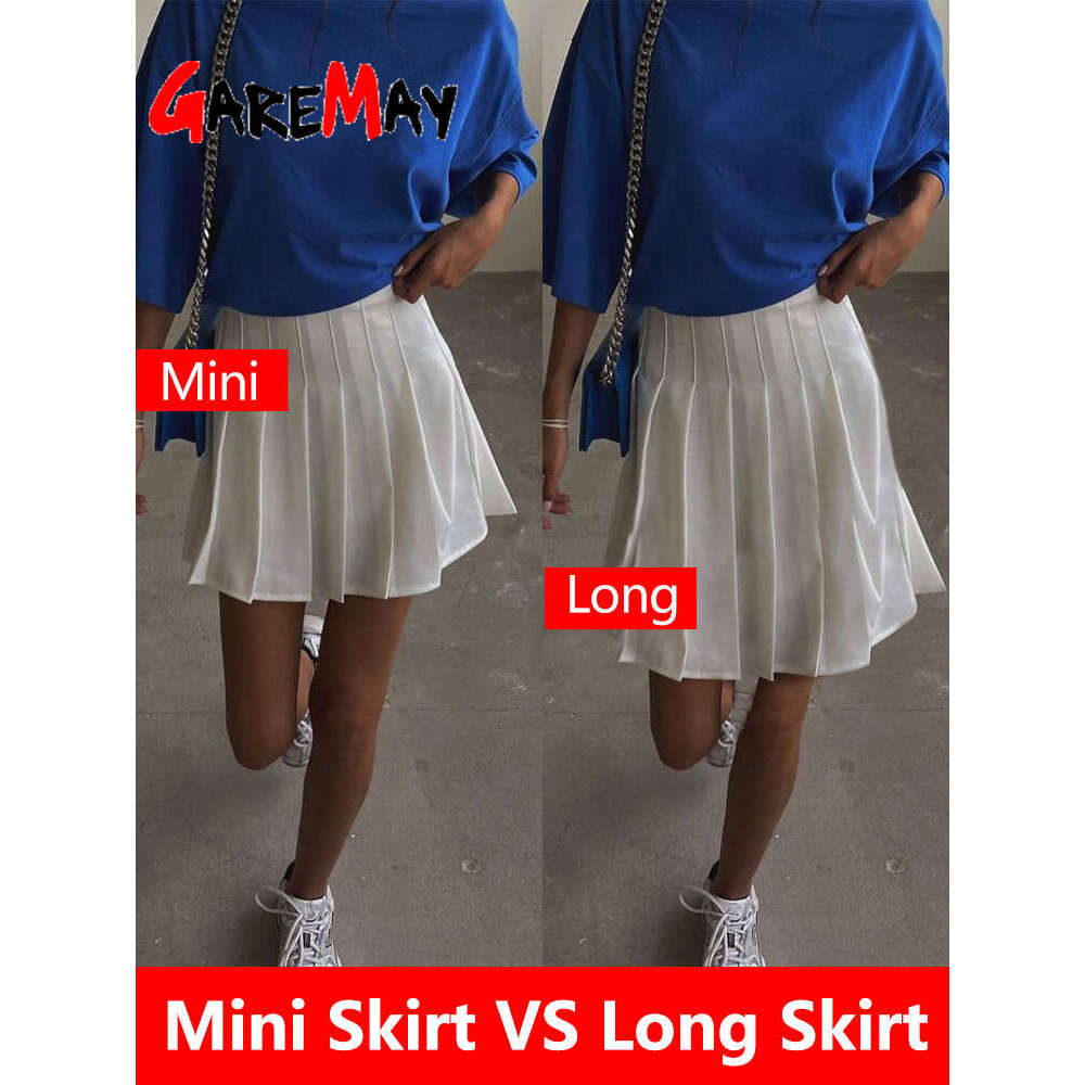Women's Short Pleated High Waist Mini Tennis Skirt with Shorts Solid Casual A Line School Summer Skirts for Women s s