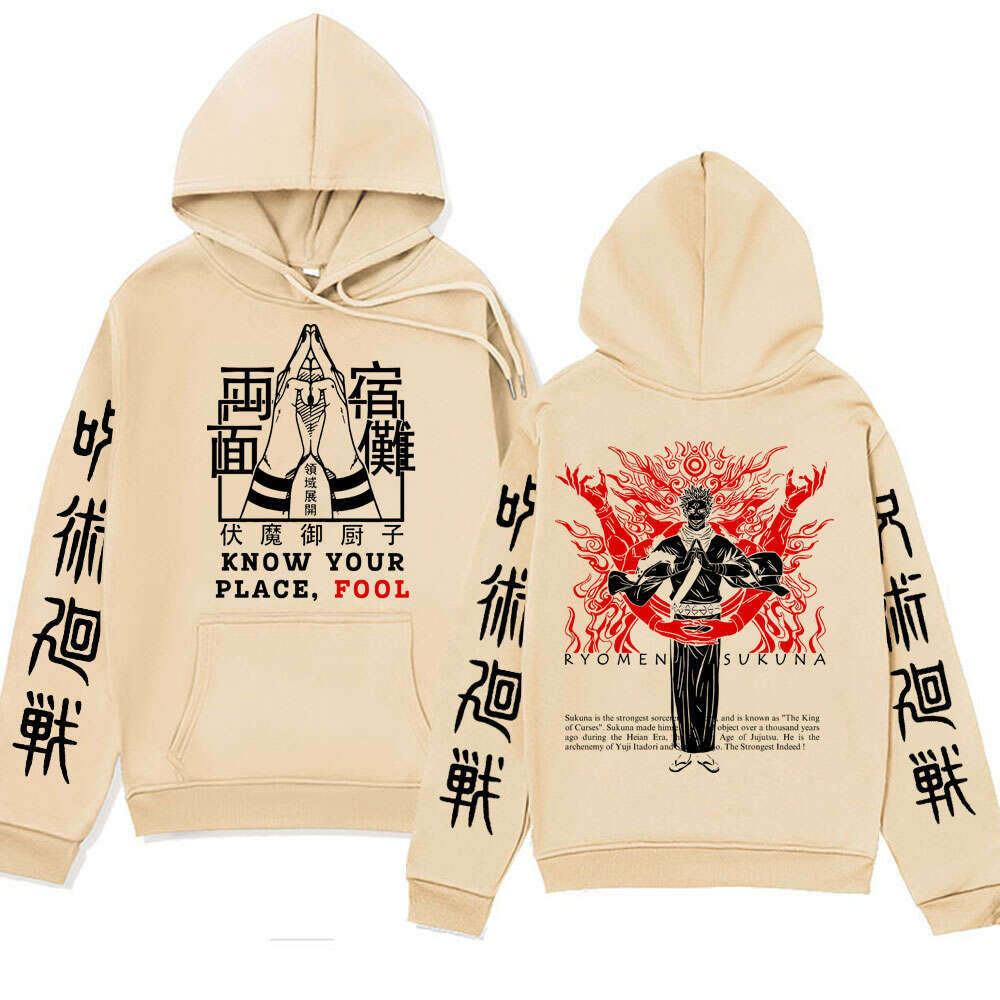 Sukuna Ryomen Jujutsu Kaisen Manga Hoodie for Men Popular Anime Hooded Sweatshirts Winter Spring Plus Size Casual Street Hoody