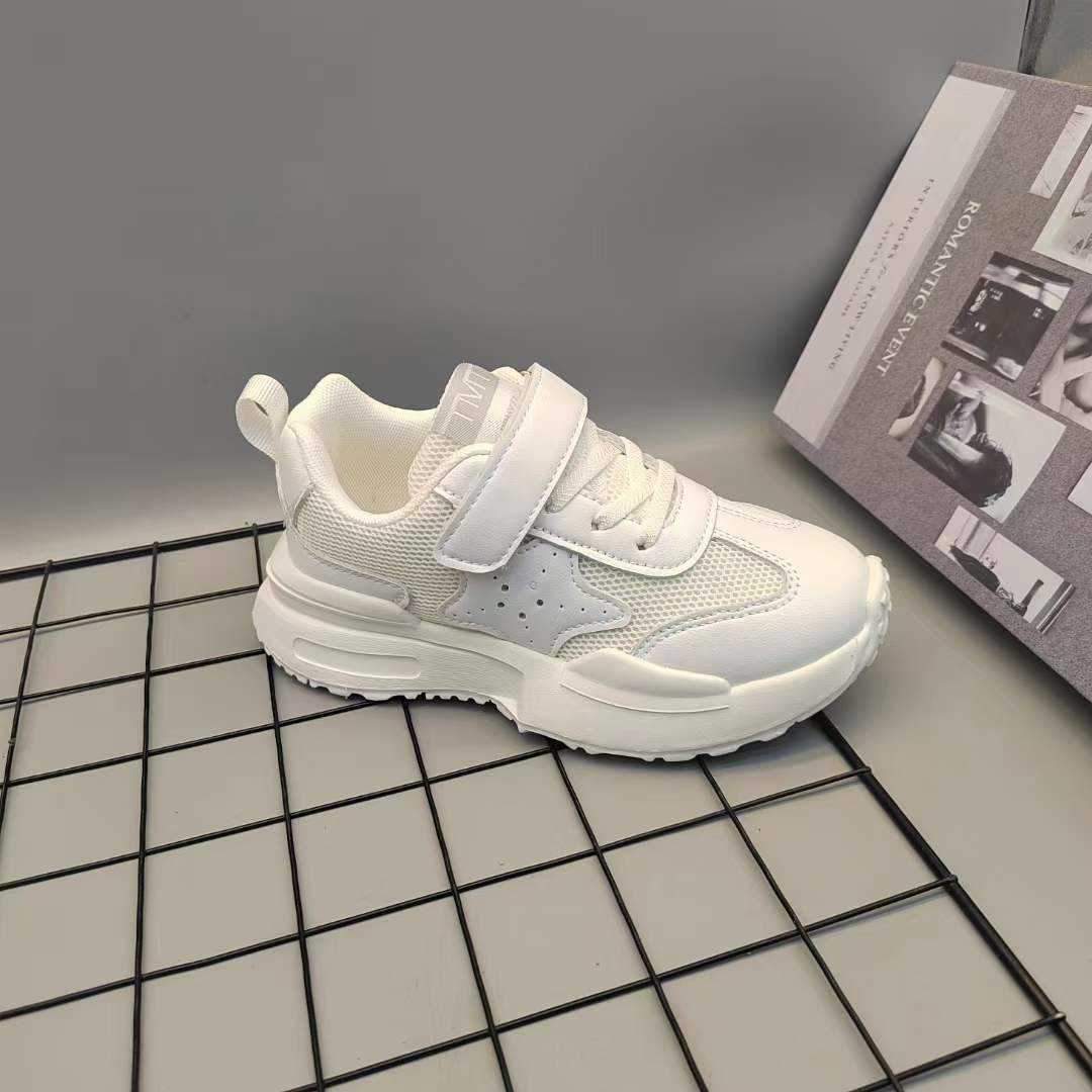 Sneakers Fulu Bear Childrens Shoes Childrens Sports Shoes Womens Lightweight Running Shoes 2024 Spring New Breathable White Shoes 311-1 H240805