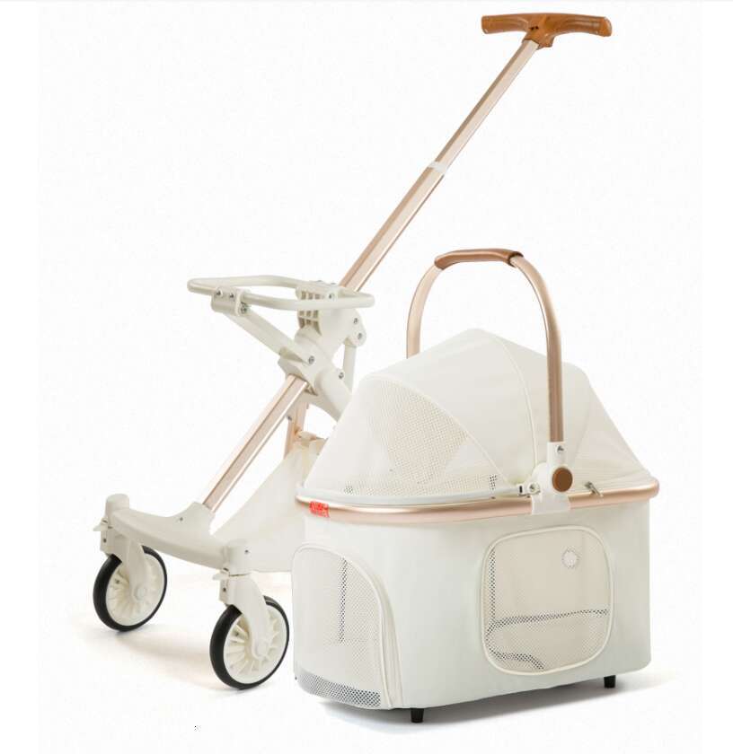 Foldable Stroller 4 Wheels Lightweight Outdoor Travel Trolley Bearing Weight 15 KG For Cats Small Dogs Pet Supplies