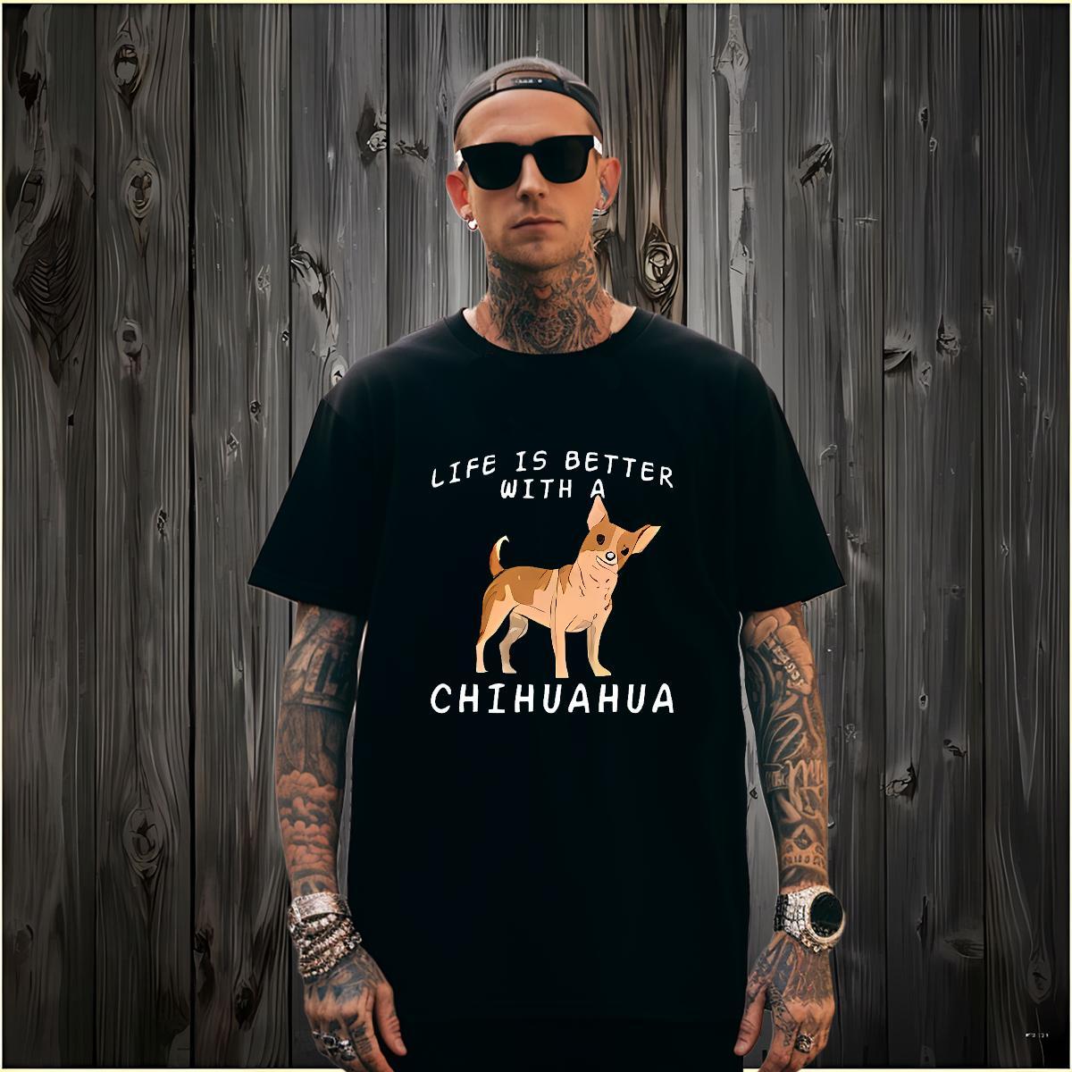 Designer T Shirt For Man dog Breathable Short Sleeve Hip Hop Custom Print Oversized 230g Cotton Men Tees Fashion Casual Tops Tees