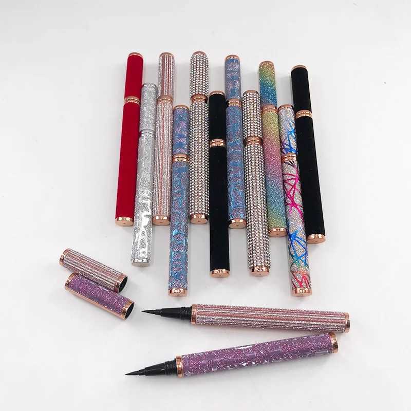 Free Fast Shipping Adhesive False Eyelash Liquid Eyeliner Pen Holographic Package for 3D Mink Lashes Y240813