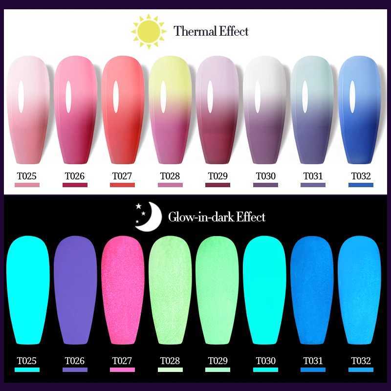 UR SUGAR 7.5ml Lumious Thermal Gel Nail Polish Glow In Dark Temperatural Changing Gel Soak Off UV LED Nail Art Gel VarnishM240814