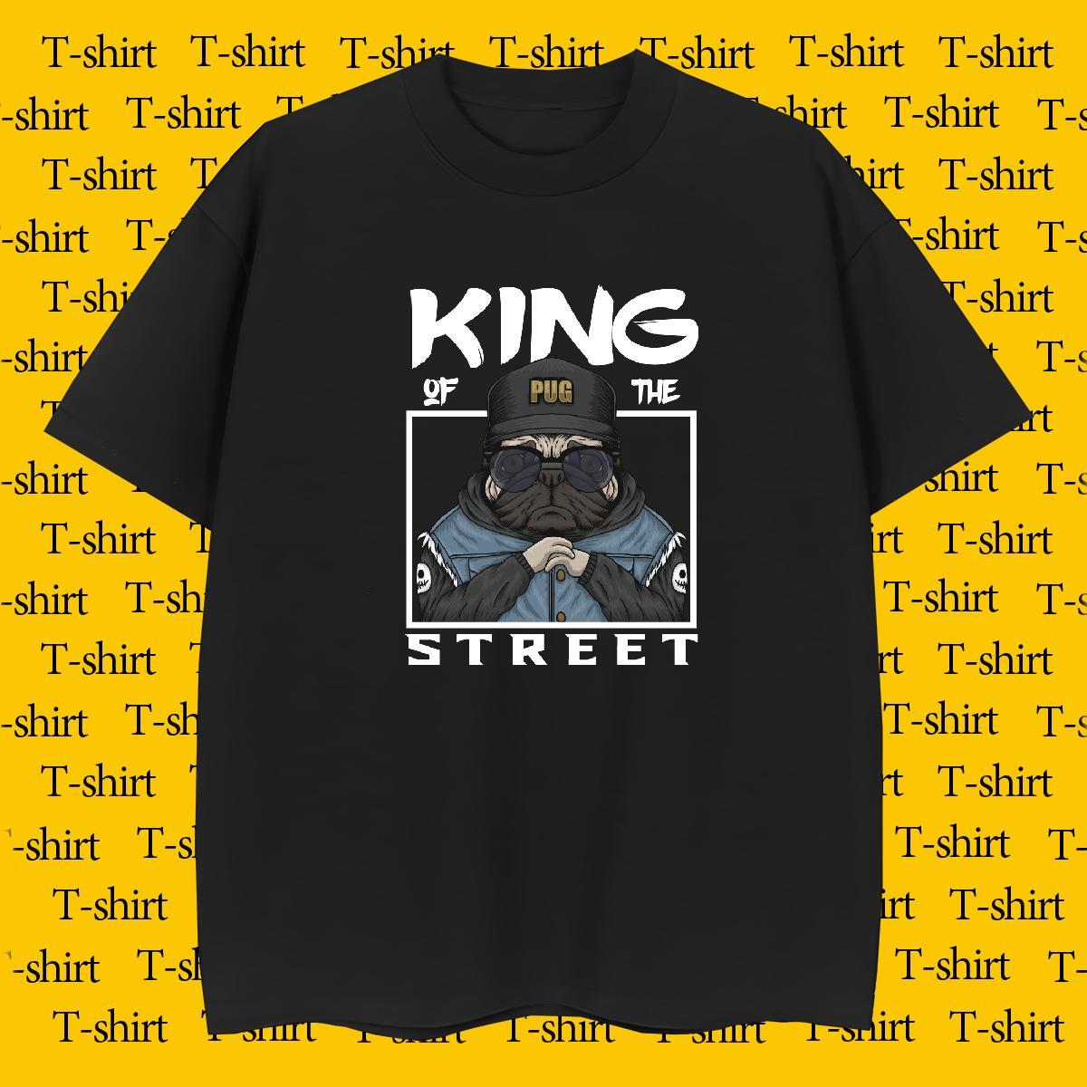 Loose T Shirt For Man dog Crew Neck Street wear Hip Hop Custom Big Size 100% Cotton 230g Couples T Shirts Factory Direct Tops