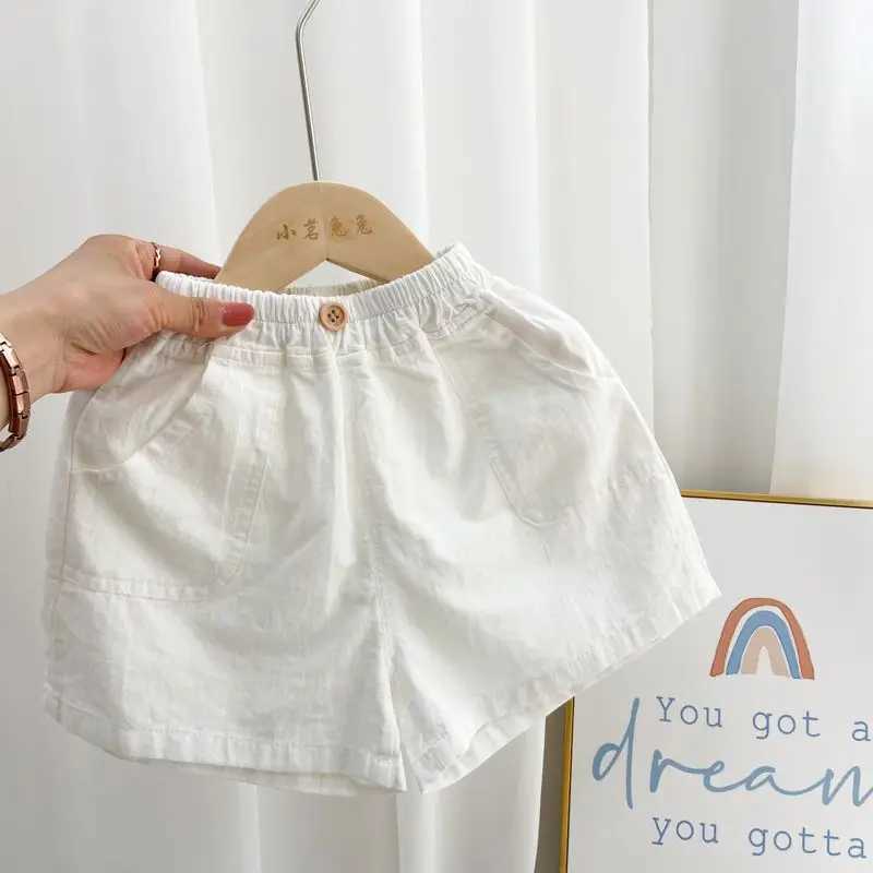 2024 New Childrens Summer Cotton Thin Shorts Boys Casual Shorts Baby Cotton and Linen Breathable Clothing Foreign Boys Shorts 18M-4T W240813