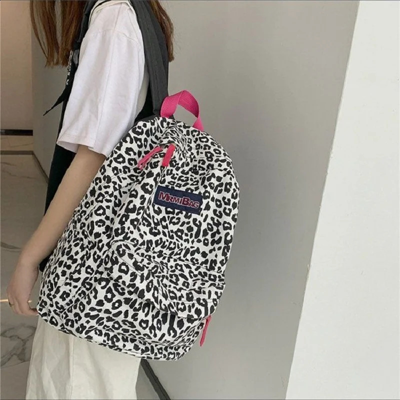 Fashion Leopard Backpacks Women Class Bag School Backpack College Student Bookbag Lightweight Large Travel Bags 240813