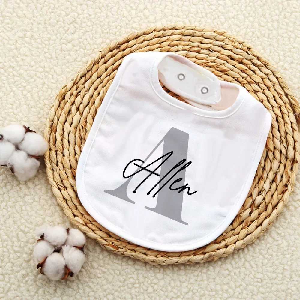 Bibs Burp Cloths Personalised Baby Bib Bibs Custom Initial with Name Boys Cotton Infant Saliva Towel Letter Print Bib Baptism Baby Shower GiftsL4812