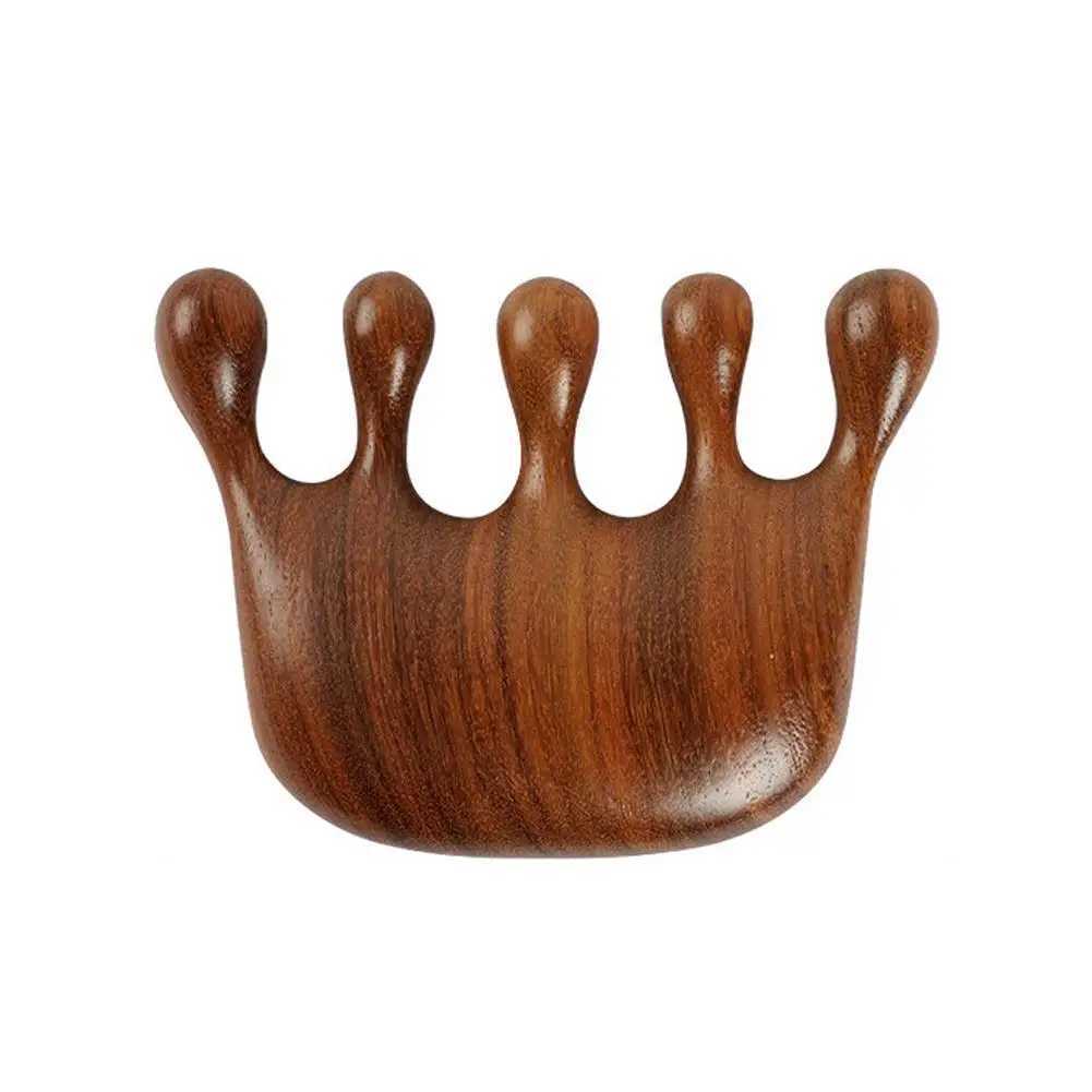 Wooden massage comb facial scalp melon sand massager scraping and massaging natural wide face body teeth sandalwood B9X5 W240813