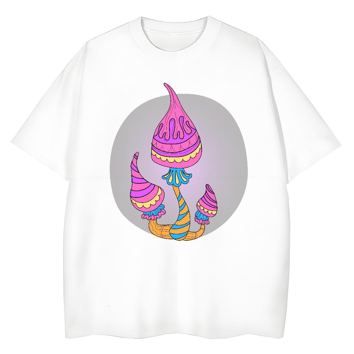 Brand Men Clothes T-Shirt Hip Hop Street 230g 100% Cotton Anime Breathable Crew Neck mushroom T Shirt For Man Designer Tee Shirt