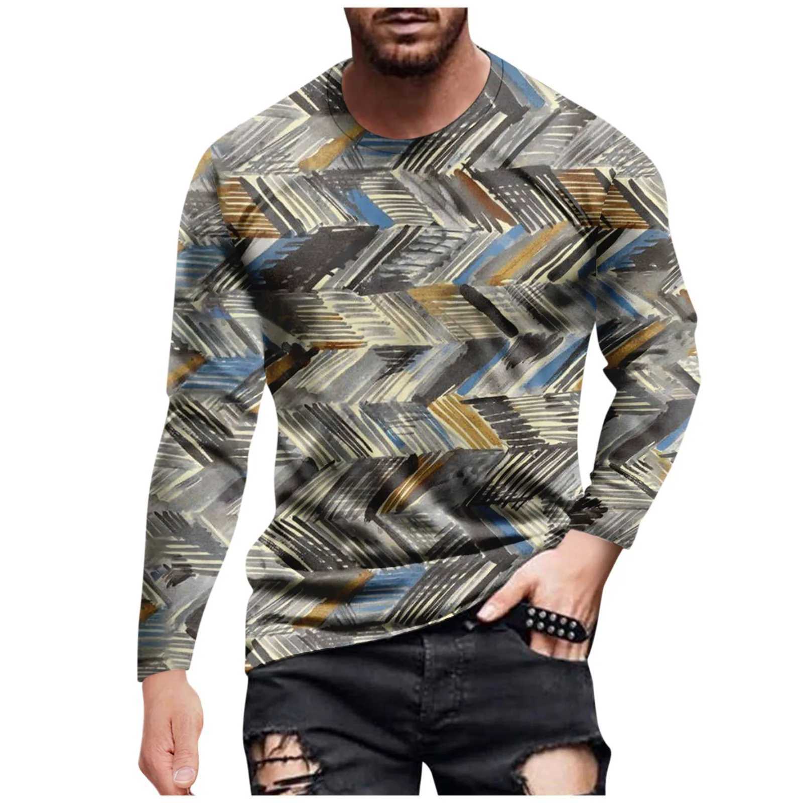Vintage MenS T-Shirt Men Letter Graphic T Shirts Cotton 3d Print Long Sleeve Tees Henley Shirt Oversized Man Clothing TopsM240814