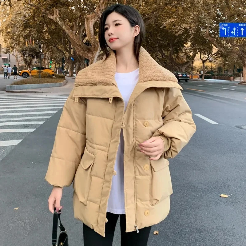 Winter Coat Women Parkas Snow Wear Coat Fashion Warm Female Cotton Padded Jackets Loose Puffer Parka Outerwear 240813