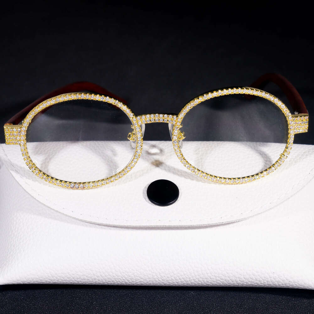 Iced out men Glasses Classic Style hip hop moissanite Dia glasses sier fashion accessories pass dia tester