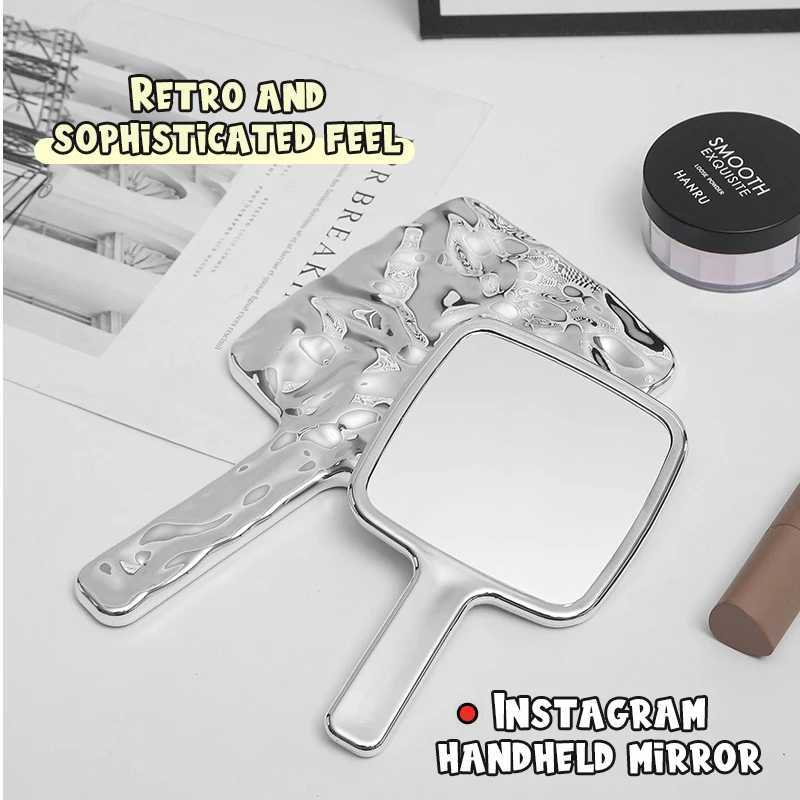 Square handheld makeup mirror liquid shape makeup mirror with handheld mirror compact mirror for spa salons used for eyelash extension W240813