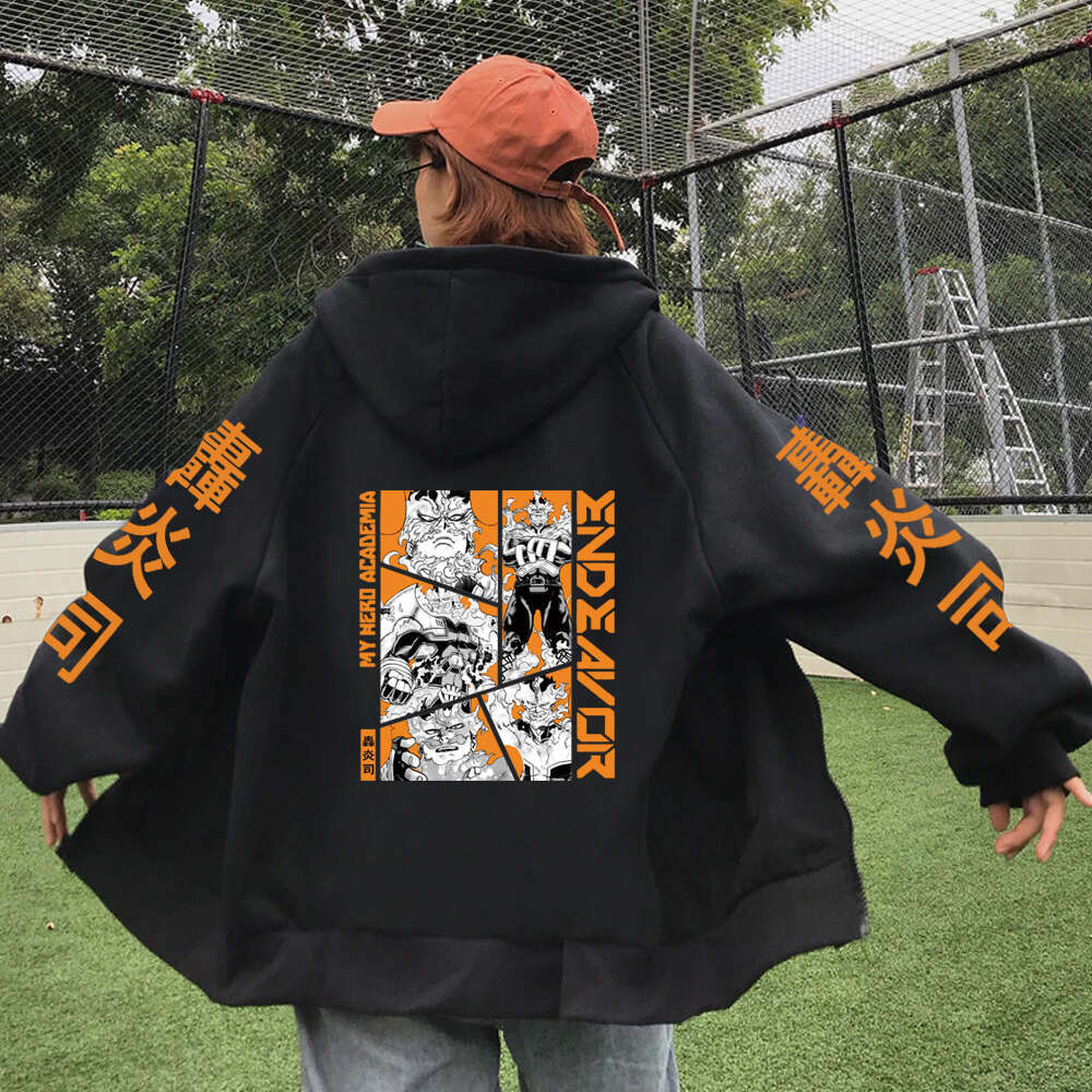 Hero My Academia Anime Women Hoodie Uraraka Ochako Print Plus Size Sweatshirt With Zipper Female Warm Zip Up Jacket