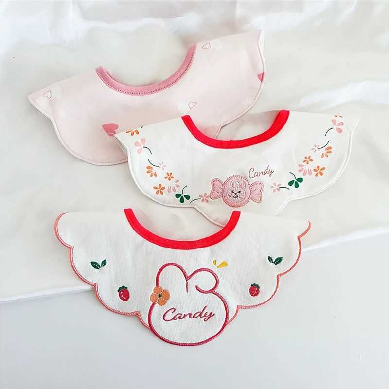 Bibs Burp Cloths 3Pcs Set INS Korean Baby Cotton Bibs Cartoon Embroidery Burp Cloths Boys And Girls Care Saliva Towel Kids Saliva TowelL4812