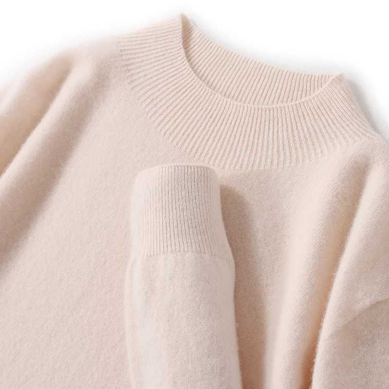 S-XXXL mens knitted semi high neck sweater casual and comfortable mens sleeping traction sweater hot selling pure woolW240729