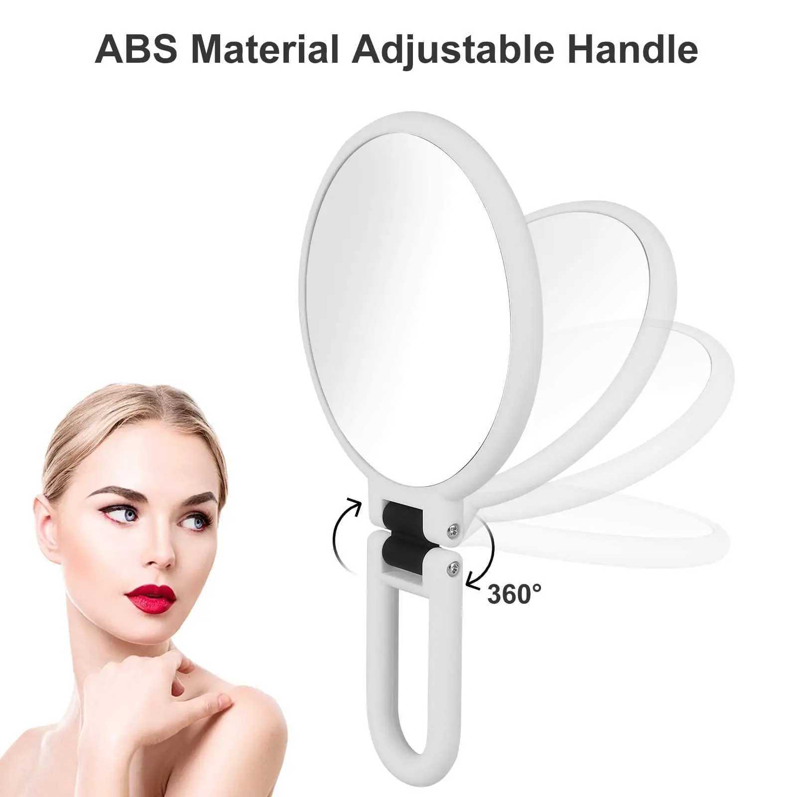 15x magnifying hand mirror double-sided makeup mirror with 360 folding handle travel beauty makeup mirror W240813