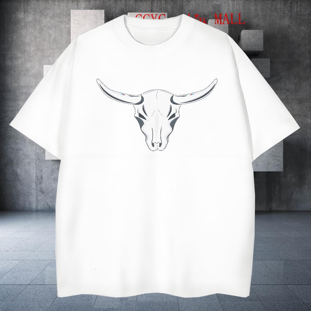 Loose T Shirts Men cow Breathable Crew Neck Hip Hop DIY Printed 230g 100% Cotton Men Clothes T-Shirt New Designer Tops Shirt