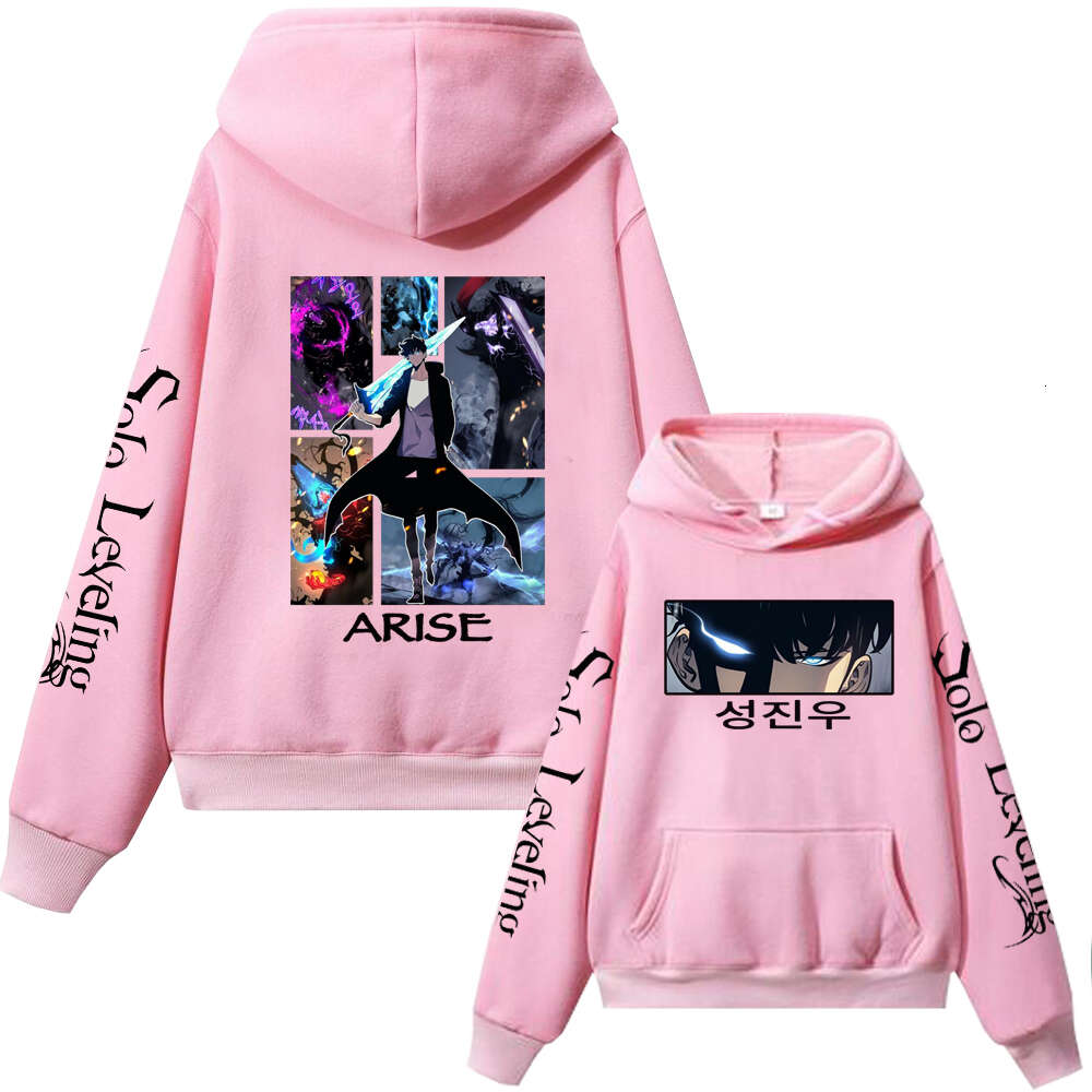 Solo Anime Levelling Hoodie Sung Jin Woo Manga Men Women Hooded Sweatshirt Winter Comfortable Fleece Warm Plus Size Streetwear