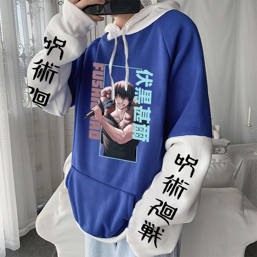 Kaisen Jujutsu Fushiguro Toji Japanese Anime Hoodies Men Autumn Winter Streetwear Casual Plus Size Unisex Patchwork Sweatshirts