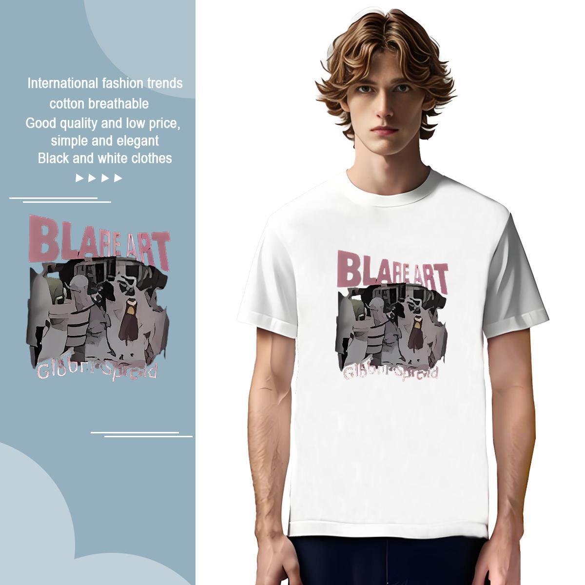 High Quality letter T shirt Street Men Tops Tees 230g Cotton Fashion Designer Crew Neck Breathable Cartoon Printing L-4XL Tees Shirts