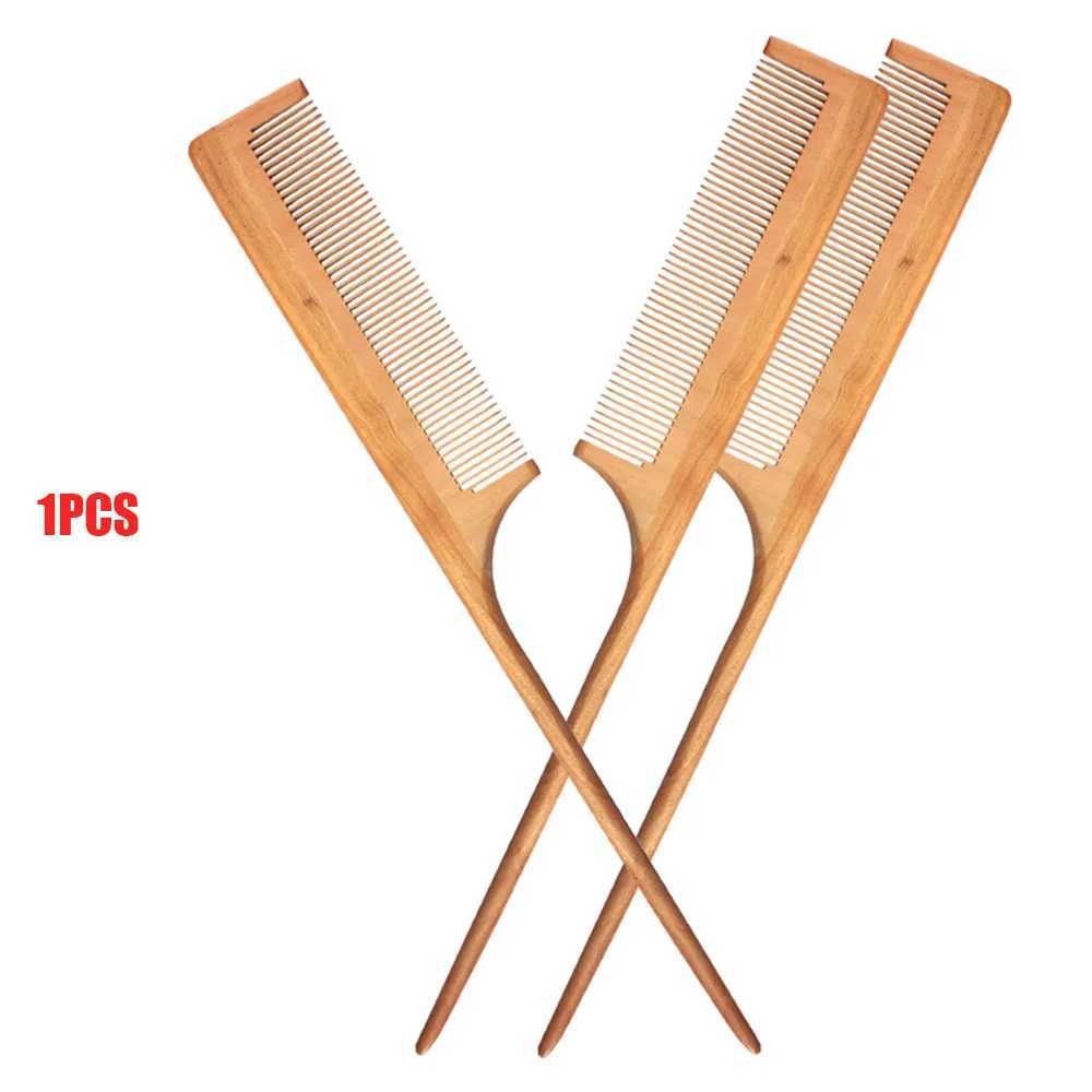 Anti static natural sandalwood comb portable hair salon wooden comb mouse tail brush hair styling tool hair care hair comb W240813
