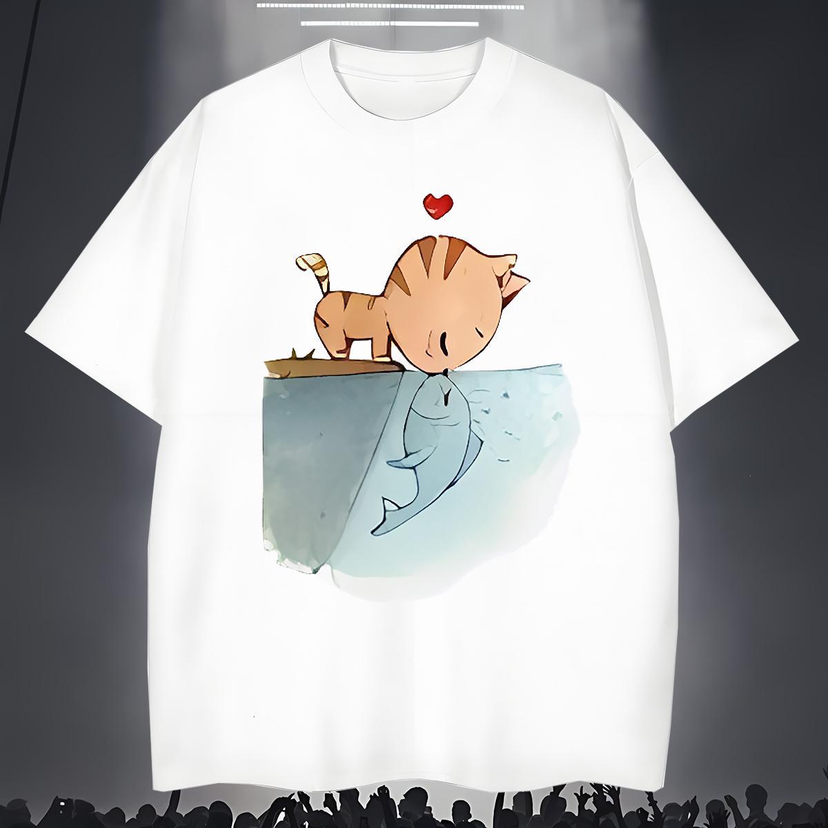 T-Shirts for Men 230g Pure Cotton cute Sports Casual Breathable Short Sleeve Oversized 3XL 4XL Couples T Shirts Fashion Casual Loose Tees Shirts