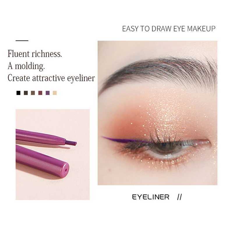1 Pcs 6 Color Gel Eyeliner Pen Natural Long-lasting Waterproof Sweat-proof No Smudging Brown Black Eye Liner Pencil Eye Makeup Y240813