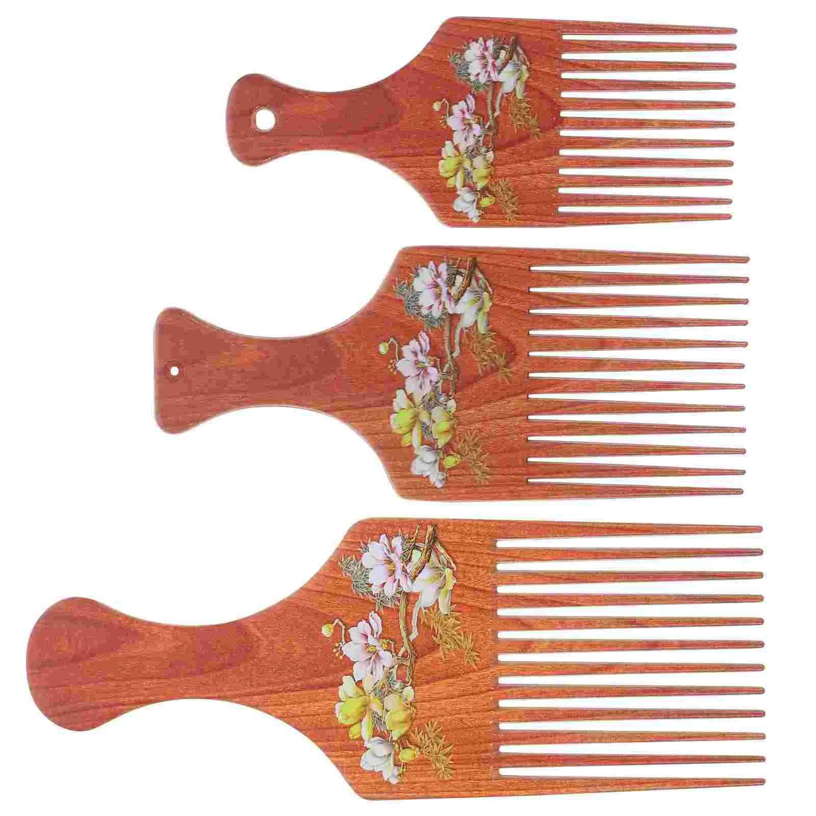 3 packs of African combs African selection and mens wooden comb to enhance hair choose curly hair styling tools () W240813