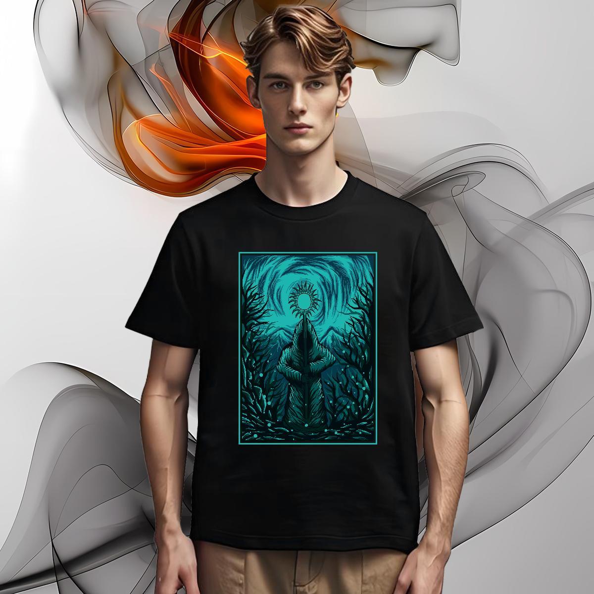 T Shirt For Man 100% Cotton 230g painting Casual Daily Wear Pure Cotton DIY Anime Couples T Shirts Stylist Cool Clothes