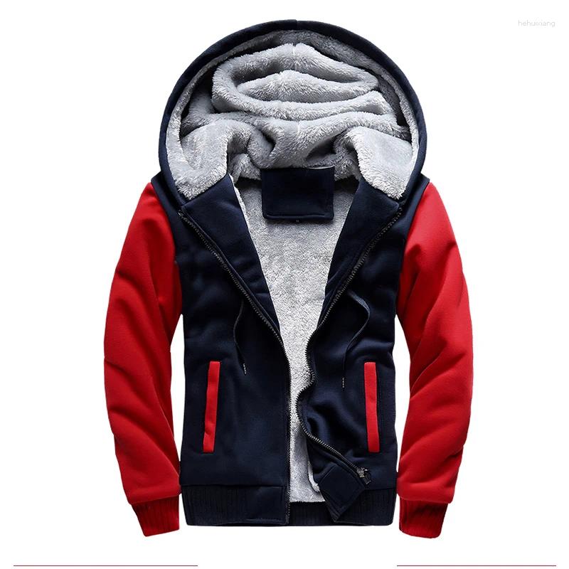 Men's Winter Hooded Bomber Jacket - Warm Fleece Zipper Coat For Sports,
