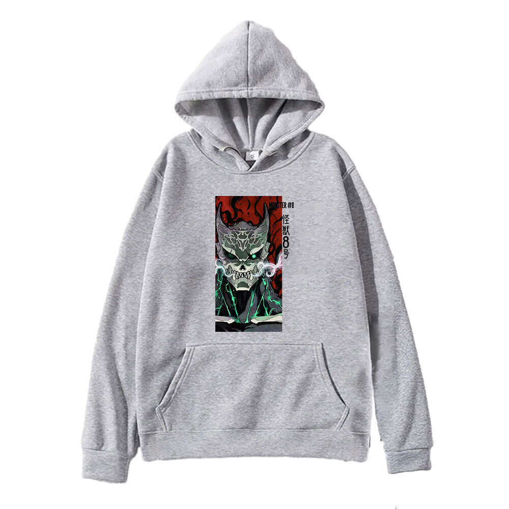 Manga Kaiju No.8 Print Sweatshirt Fall Long Sleeve Fleece Soft Hoodies Haruku Oversized Anime Printed Streetwear Clothing ed