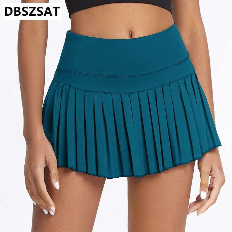Cloud 2023 Hide Women Safe Tennis Skirts XS-XXL Golf Running Pleated Pantskirt SEXY Sports Fiess Gym Shorts Pocket High Waist