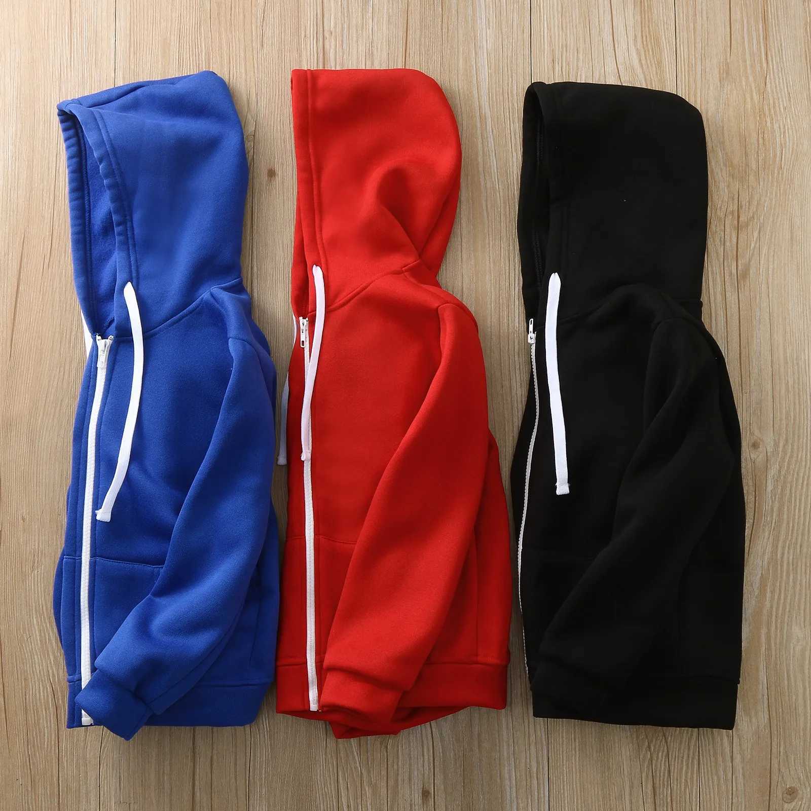 Boys Windbreaker Jacket Top Kids Solid Color Zip Up Hoodie Top Boys Long Sleeve Girls Kids Boys Coat JacketY240814