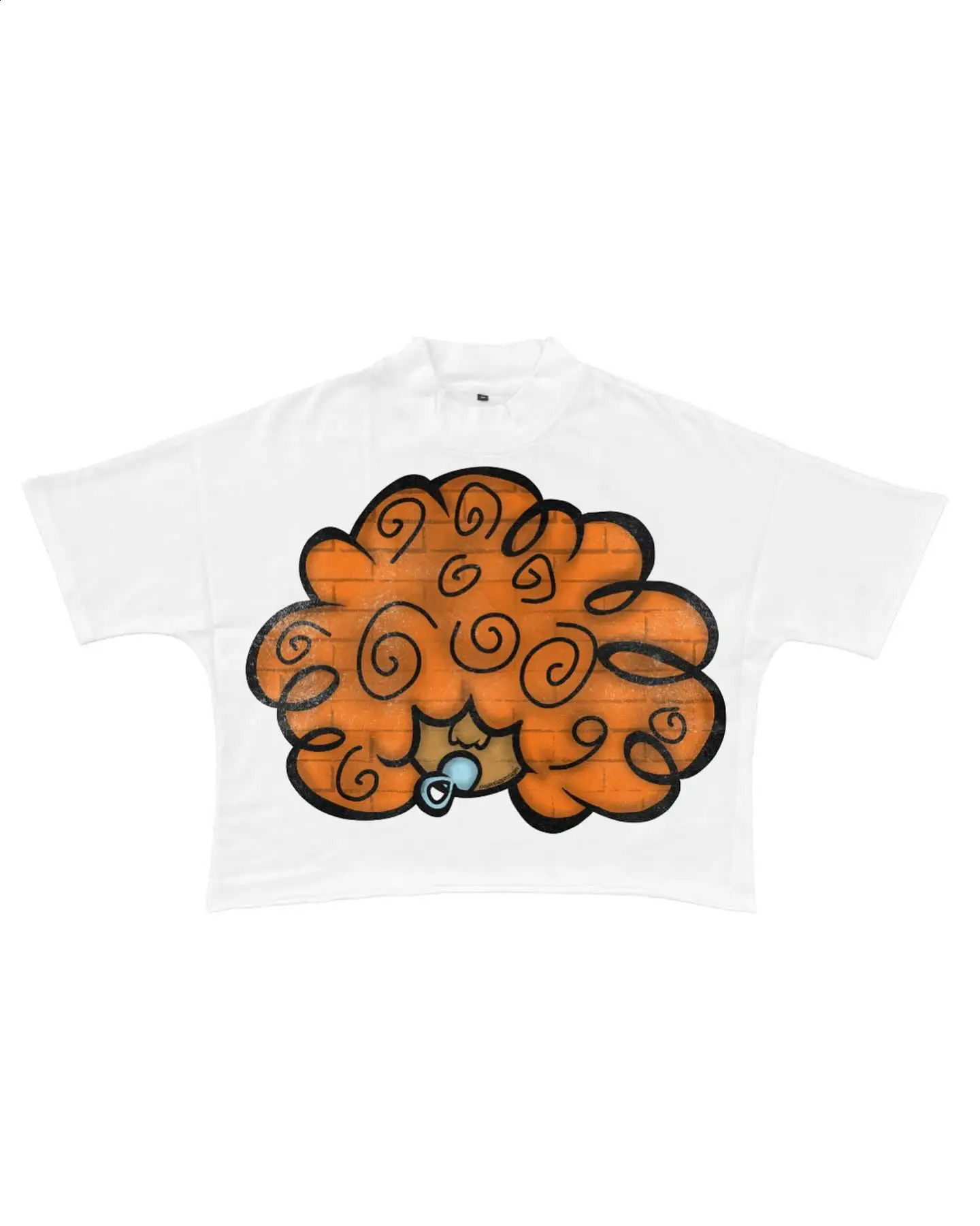 2014 Street Hip Hop Super Large Tshirt Gothic Punk Spoof Anime Printed Short Sleeve Mens Harajuku Fashion Trend Casual Loose 240819