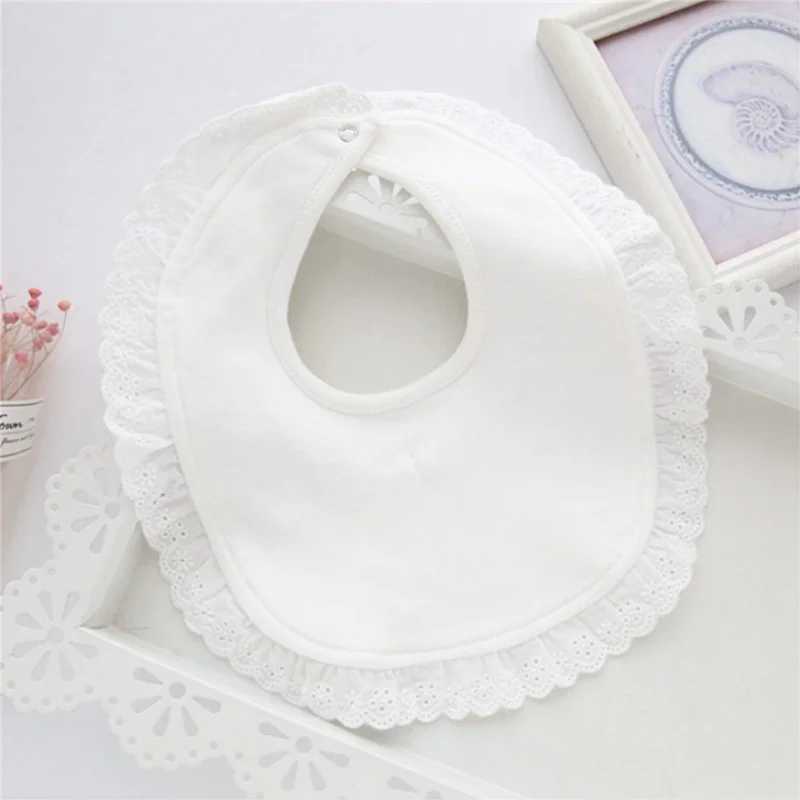 Bibs Burp Cloths Baby Girls Burp Cloth 100% Cotton Lace Bow White Brief Feeding Drool Bibs for 0-2yearsL4812