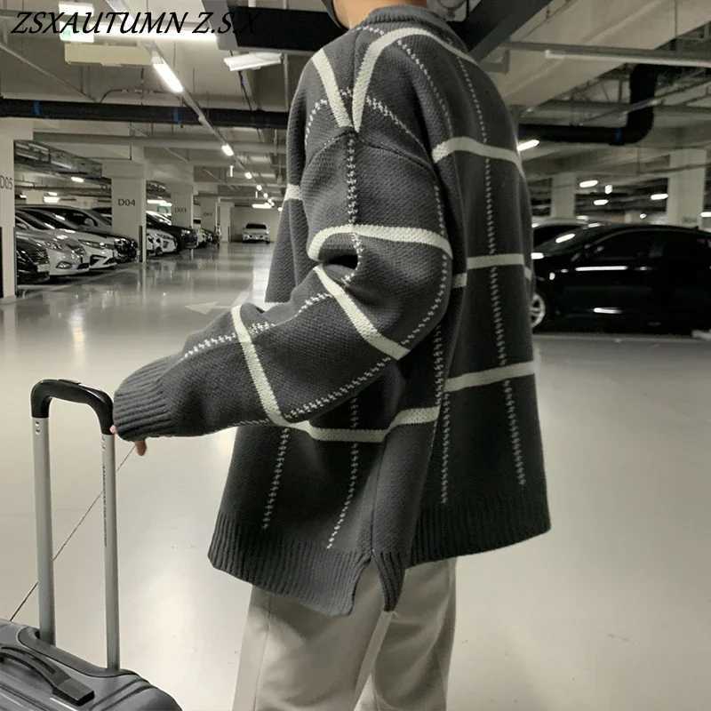 Autumn Winter Vintage Knitwear 2023 Luxury Knitted cardigan Mens long sleeved casual streetwear V-neck patch workwearW240729