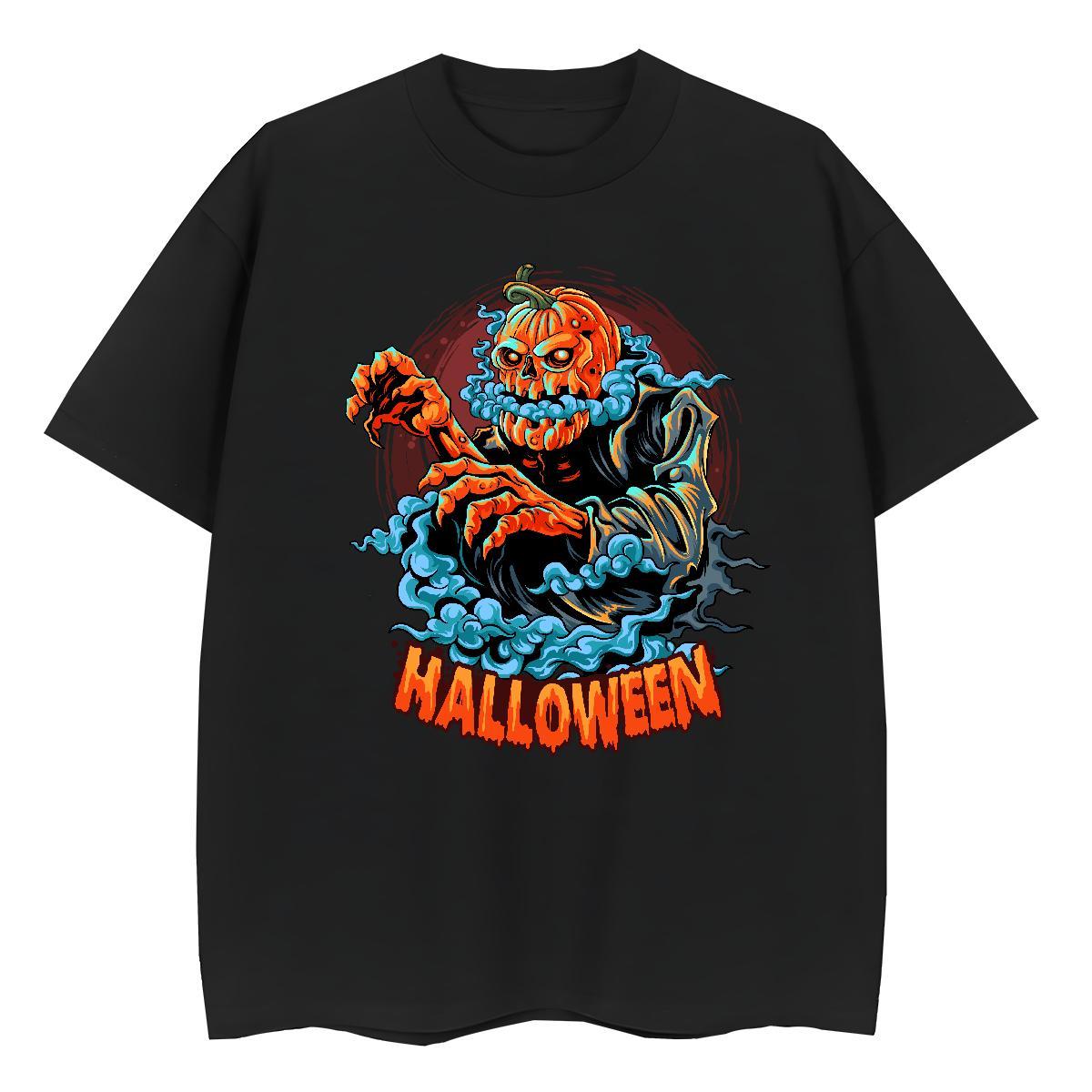 High Quality Mens T Shirts pumpkin Crew Neck Casual Beach Plus Size Cartoon 230g Cotton Mens Tshirts DIY Tees Shirts