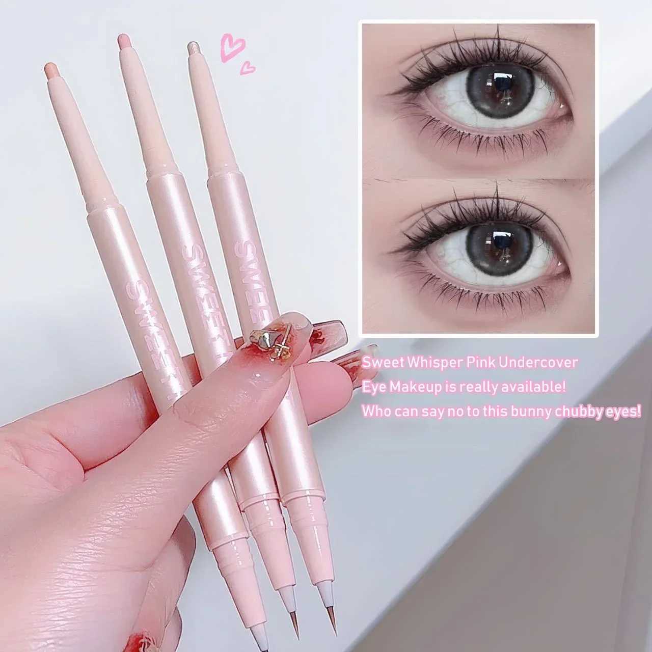 Double-ended Lying Silkworm Pencil Natural Non-smudge 2-in-1 Highlighting Eyeshadow Pen Waterproof Liquid Lower Eyelid Liner Pen Y240813