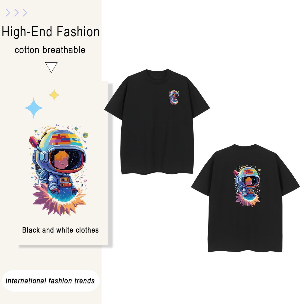 T shirt 230g 100% Cotton universe Summer Casual Pure Cotton White Plus Size Tshirt for Man Woman DIY Free Shipping Tshirts