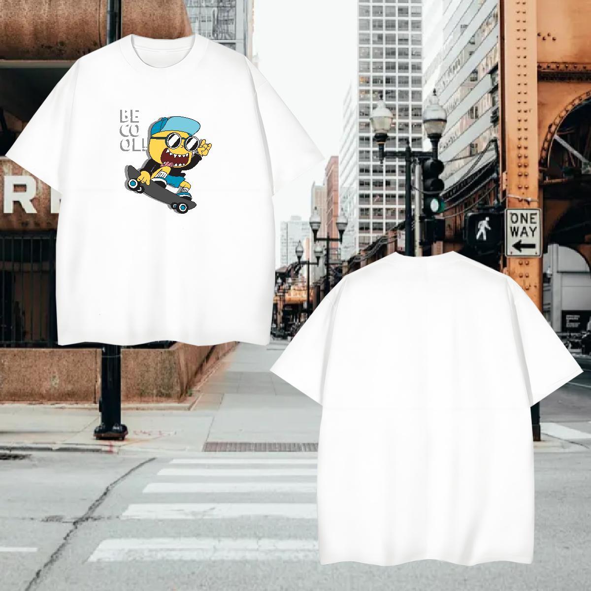 T shirt 100% Cotton 230g role Anime Printing Street Breathable Soft Cartoon Printing L-4XL Couples T Shirts Fashion Comfortable Top Tees