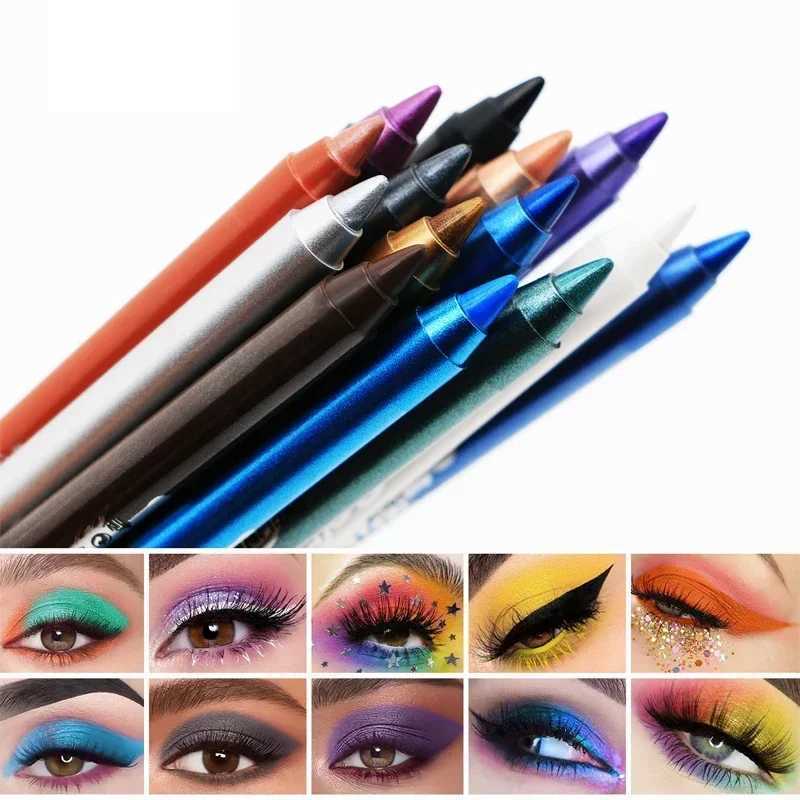 Colorful Long-lasting Eyeliner Pencil Waterproof Quick-dry No Blooming Blue Pink Eye Liner Pen Eyes Makeup Cosmetics Tools Y240813