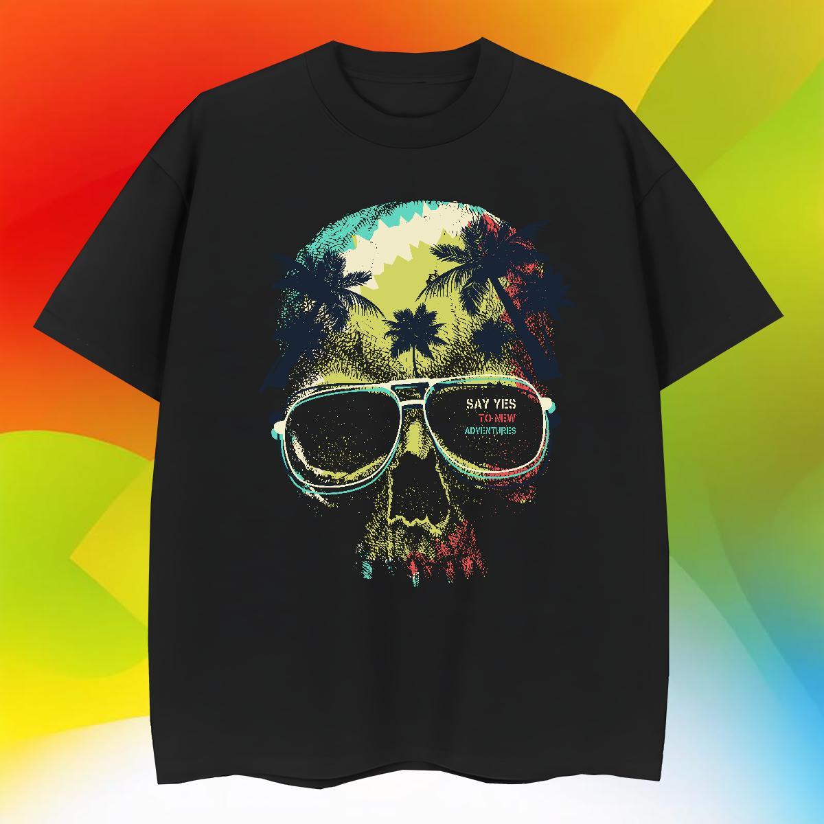 Loose Fit Men Tees Outdoor 230g Cotton Custom Anime O-Neck Short Sleeve tree T Shirts Men Fashion New Tops