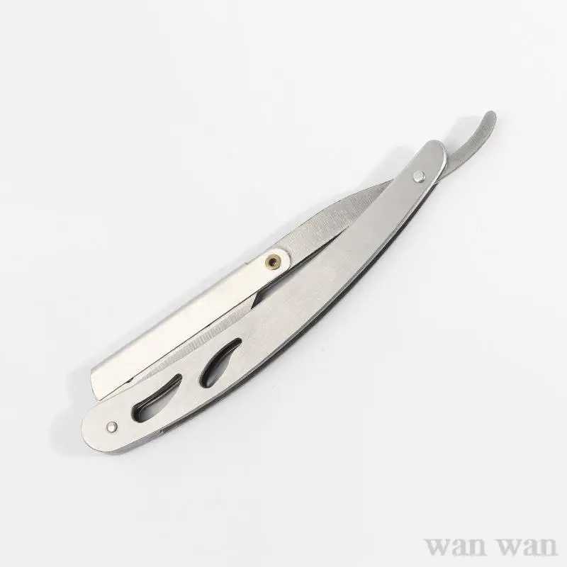 Stainless Steel Razor Holder Golden Mens Manual Folding Straight Edge Shaver Barber Shop Beard Trimmer With Shaving Blade Y1003M240814