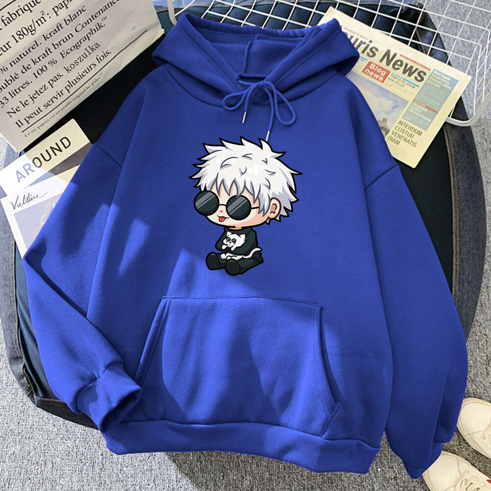 Jujutsu Anime Kaisen Satoru Gojo Cute Cartoon Graphic Printed Hooded Plus Size Hoodie Men Women Sweatshirts Unisex Streetwear
