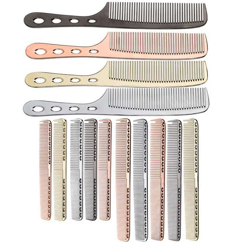 Hair combing fine cutting teeth stainless steel hair styling hair cutting space aluminum comb beauty salon tools W240813
