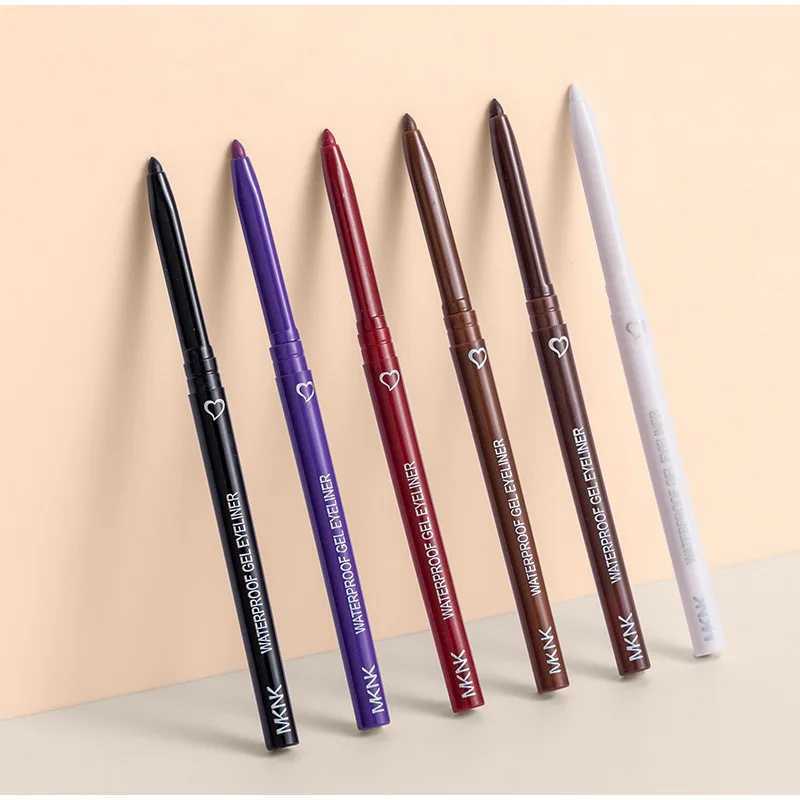 Six Colors Waterproof Eyeliner Pencil Long-lasting Makeup White Blue Black Brown Easy Wearing Eyeliner Pen Korean Cosmetics Y240813
