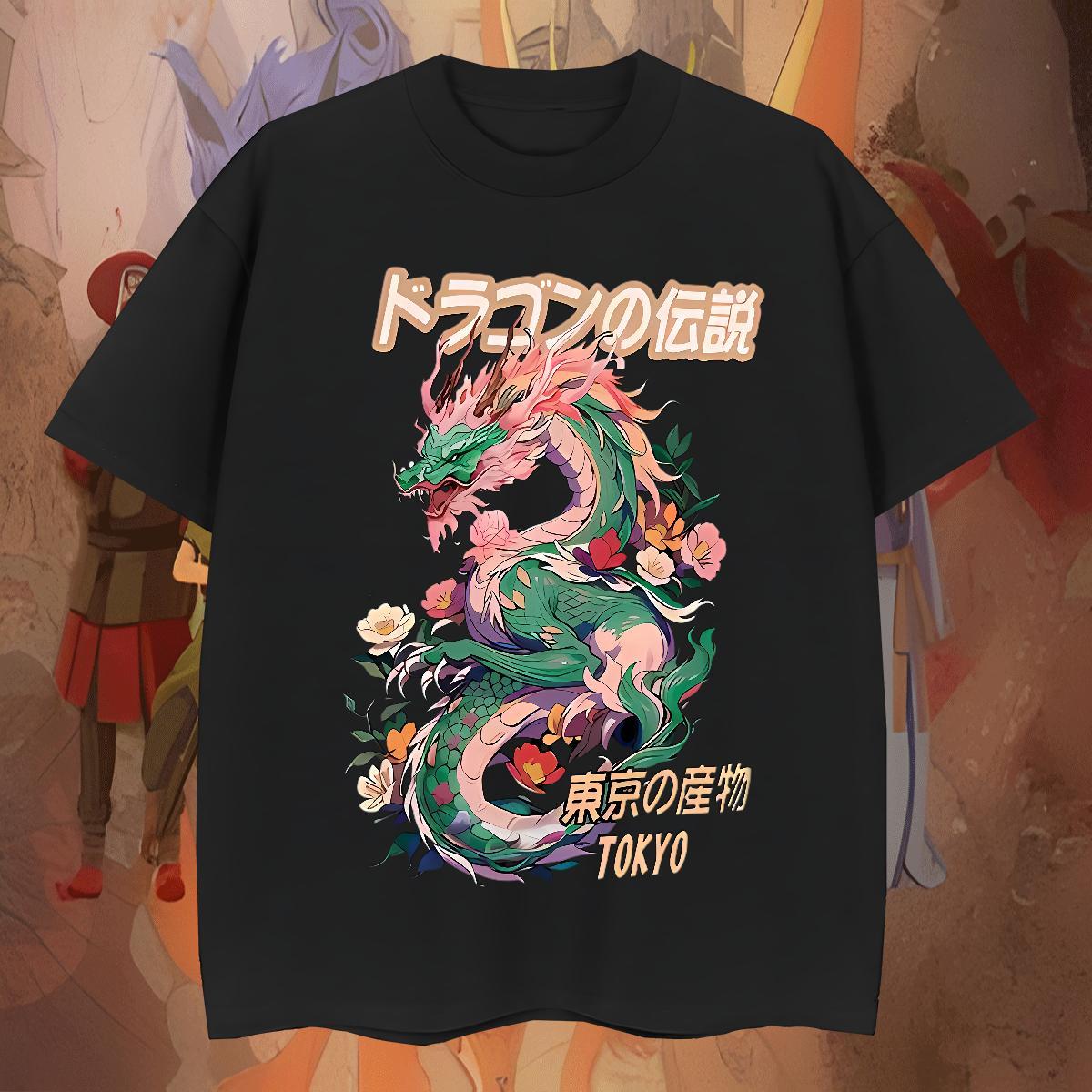 Wholesale Mens Tshirts Outdoor 230g 100% Cotton Anime Print O-Neck Short Sleeve Man T Shirts Classic Polos