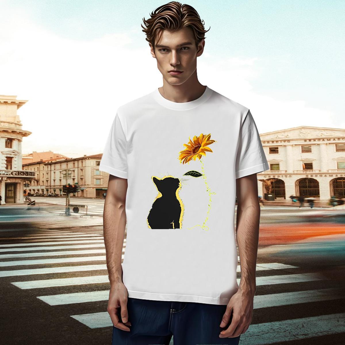 Popular T-Shirts cat Crew Neck Sport Skull 230g 100% Cotton Men Tshirts Designer Polos